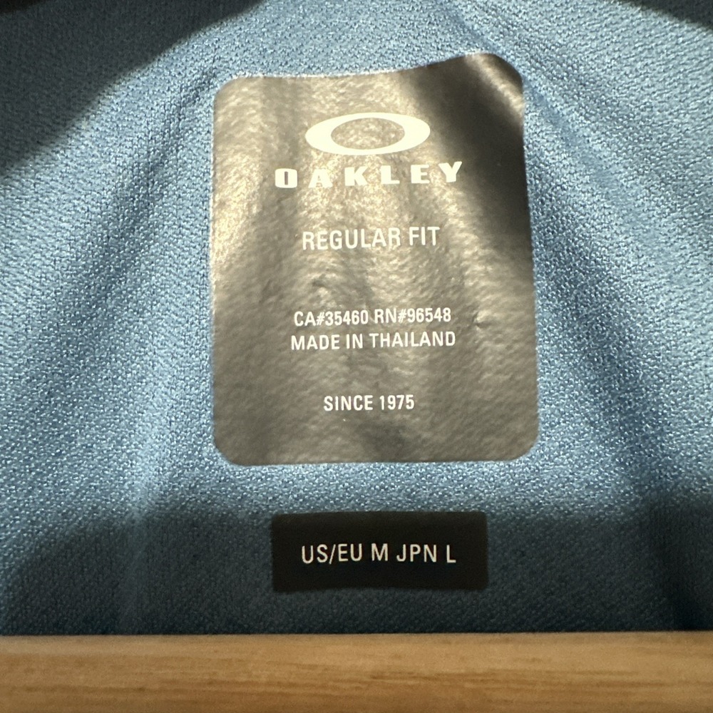 Oakley Aero Ellipse Polo Golf Shirt Men's M Blue Short Sleeve Performance Logo - Picture 3 of 5
